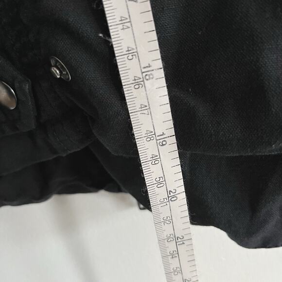 Madewell Black Moto Jacket Quilted Shoulders Asymmetrical Zip Size 2 Linen Blend - Picture 8 of 9